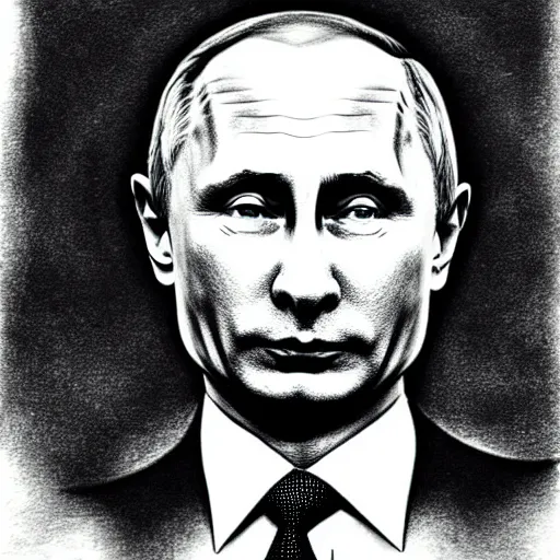 Image similar to vladimir putin with a mushroom cloud hat, cartoonish, ultra detailed pencil drawing