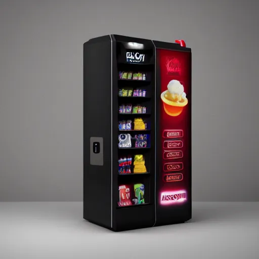 Image similar to concept art of a vending machine of emotion, emotion come with a cute packaging, realistic, octane render, unreal engine