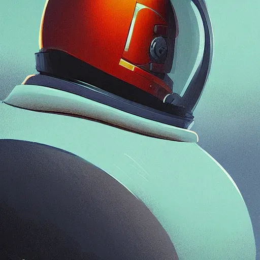 Prompt: helmet astronaut on fruit orange planet, artstation, ultra realistic, by raphael lacoste and danny villneuve