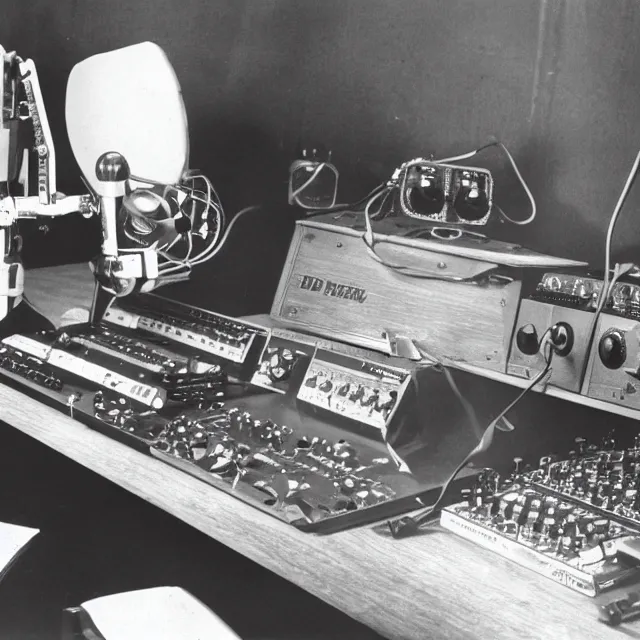 Image similar to vintage photograph of a dream recording machine