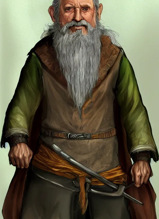 Prompt: character portrait old male hobbi fantasy