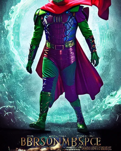 Prompt: Bruce Campbell as mysterio movie poster