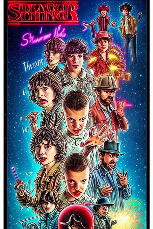 Prompt: 80's cocktail poster in style of Stranger Things