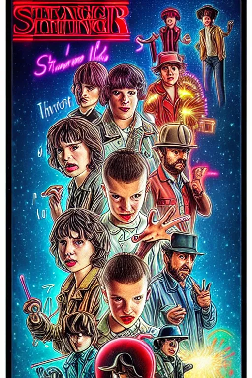 prompthunt: Dwayne Johnson in stranger things season 5 poster