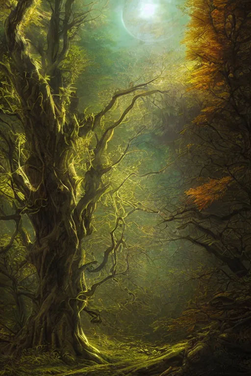 Prompt: tree, four seasons, volymetric light, detailed matte painting by noriyoshi ohrai, by charlie bowater, by mark brooks
