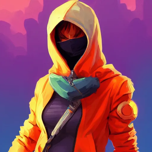 Prompt: Angel cherub balaclava orange hoodie fantasy art apex fortnite Video game icon, 2d game art gta5 cover , official fanart behance hd artstation by Jesper Ejsing, by RHADS, Makoto Shinkai and Lois van baarle, ilya kuvshinov, rossdraws