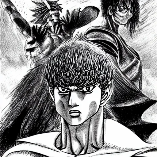 Prompt: rocky bhai as a character in berserk by kentaro miura