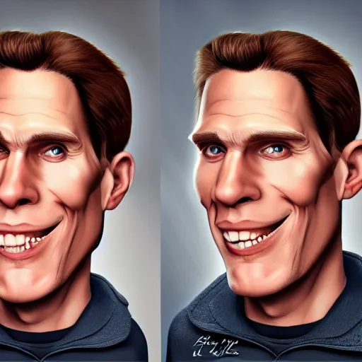 Prompt: Caricature portraits done of Jerma, realistic, hyperrealistic, very realistic, highly detailed, very detailed, extremely detailed, detailed, oil painting, digital art, trending on artstation