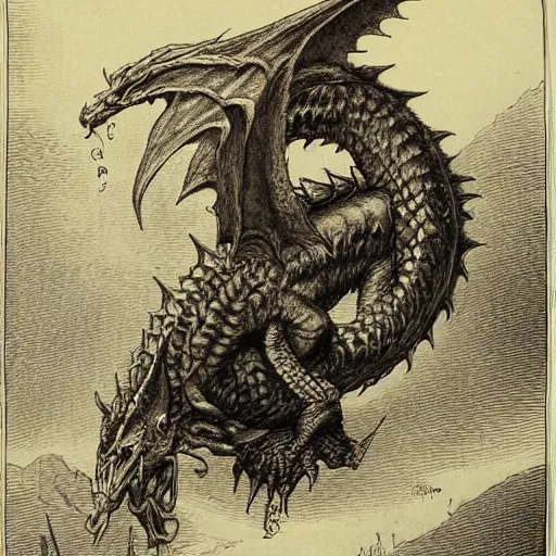 Image similar to red dragon by gustave dore