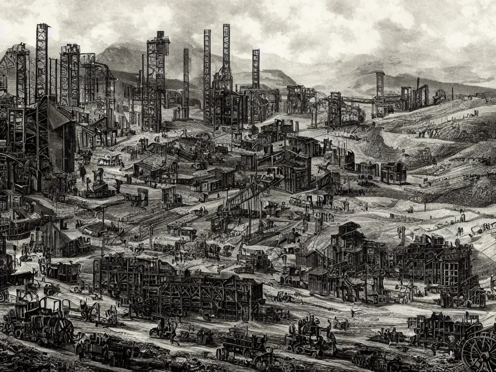 Image similar to industrial revolution, coal mine, miners