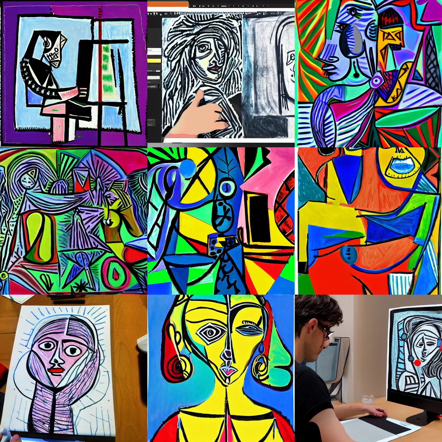 degenerate-slacker-making-ai-art-at-work-picasso-stable-diffusion