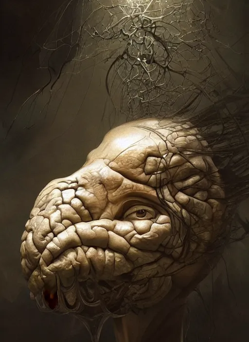 Prompt: natural brain, physically accurate, moody dynamic lighting, very very intricate, very very elegant, highly detailed, digital painting, artstation, HR GIGER, Hieronymus Bosch, Francis Bacon, concept art, smooth, very beautiful, sharp focus, illustration, art by artgerm and greg rutkowski and alphonse mucha