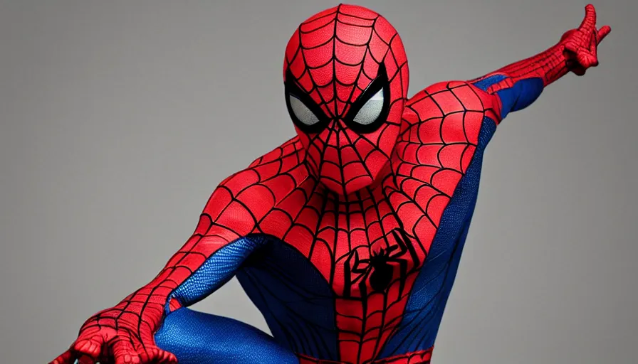 Prompt: spiderman looking seductively at the camera