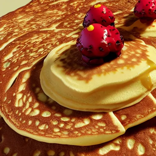Prompt: pancake monster, beautiful, 3 d render, octane render, uhd, hd