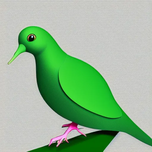 Image similar to isometric, vector, flat, a green dove, no depth, cgsociety, black background, volumetric lighting, digital art