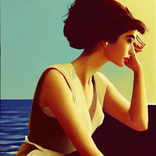 Image similar to of jack vettriano painting of lilly collins