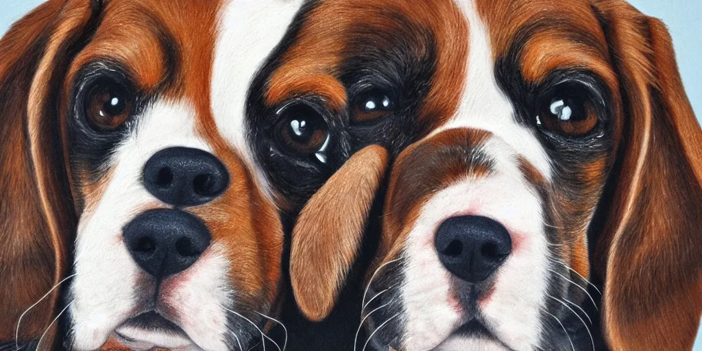Prompt: beagle dog, photorealistic, hyperrealistic portrait, 8 k
