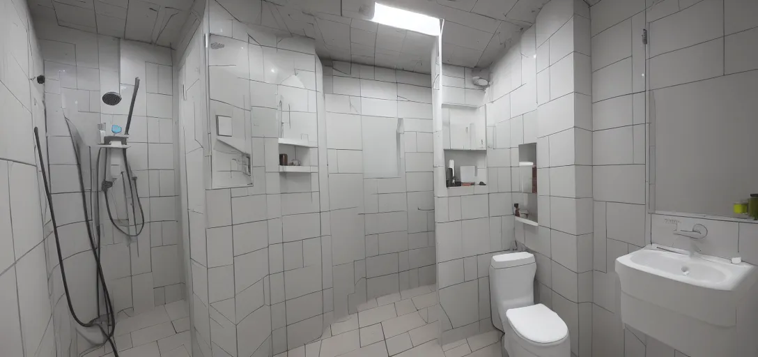 Image similar to a small bathroom which also serves as provisional server room, very chaotic