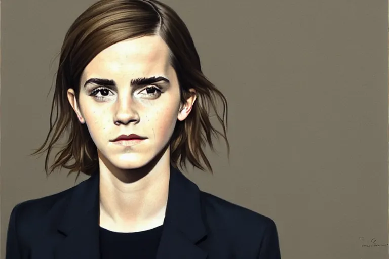 Image similar to portrait of emma watson artwork by tim eitel