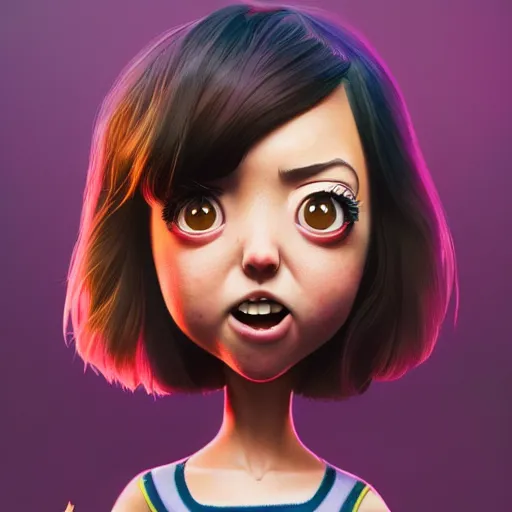 Prompt: an epic chibi comic book style portrait painting of aubrey plaza, character design by mark ryden and pixar and hayao miyazaki, unreal 5, daz, hyperrealistic, octane render, cosplay, dynamic lighting, intricate detail, harvest fall vibrancy, cinematic