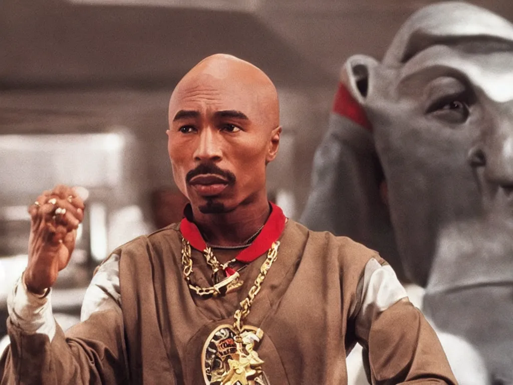 Prompt: “tupac as captain Picard”