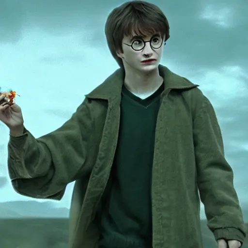 Prompt: harry potter smoking weed, cinematic, 4 k, highly detailed, film footage, film screencap