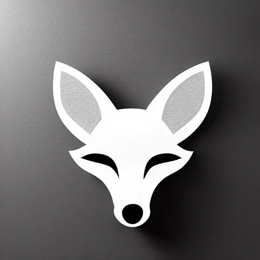 Image similar to an abstract, simplified icon depicting a fox's head, eyes open, white background, elegant, award-winning, clever, render, blender, 3d, high quality, app, ios