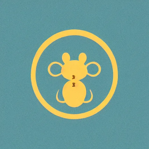 Prompt: circular logo of a muad'dib mouse from dune in minimalist style