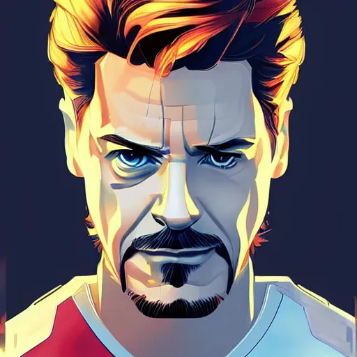 Image similar to concept art of tony stark, vector art, by cristiano siqueira, grzegorz domaradzki, brush hard, highly detailed, artstation, high quality