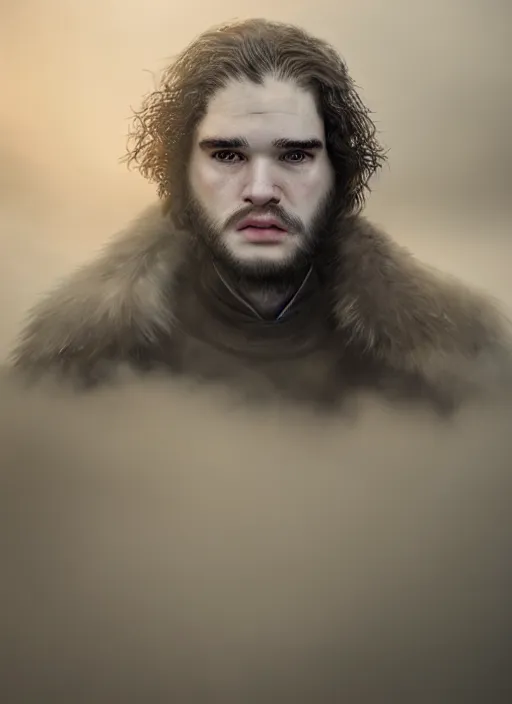 Prompt: john snow in real life, face centered portrait of john snow, confident, fog, rain, volumetric lighting, beautiful, golden hour, sharp focus, ultra detailed, cgsociety by leesha hannigan, ross tran, thierry doizon, kai carpenter, ignacio fernandez rios, noir art house, 4 k, 3 5 mm, fujifilm