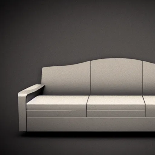 Prompt: photo of a scared anthropomorphic sofa, hiding behind humans, digital art