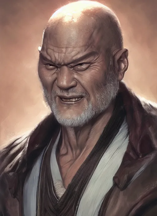 Image similar to Heihachi Mishima, closeup character portrait art by Donato Giancola, Craig Mullins, digital art, trending on artstation