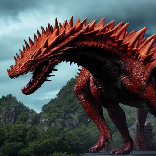 Image similar to a high resolution render of drogon, viserion and rhaegal mixed with kurama from naruto, artstation, accurate, 8 k, cgivfx, quixel, wetastudiofx, bigstudiovfx, octanerender 3 d, framestorevfx, cgrecord, highdensity, highradiosity