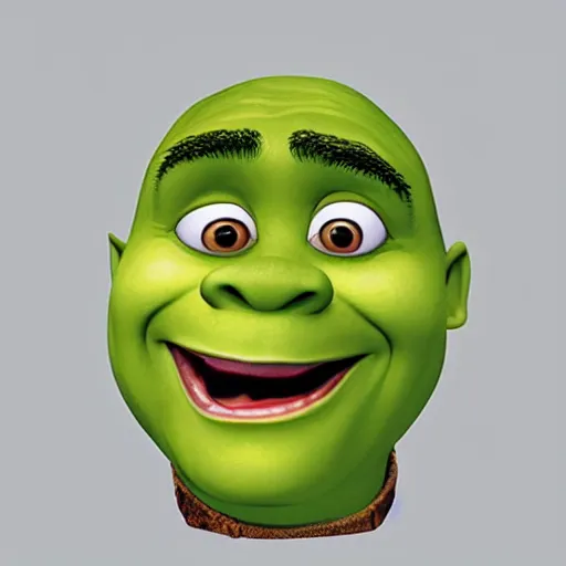 Image similar to shrek surprised big mouth small eyes