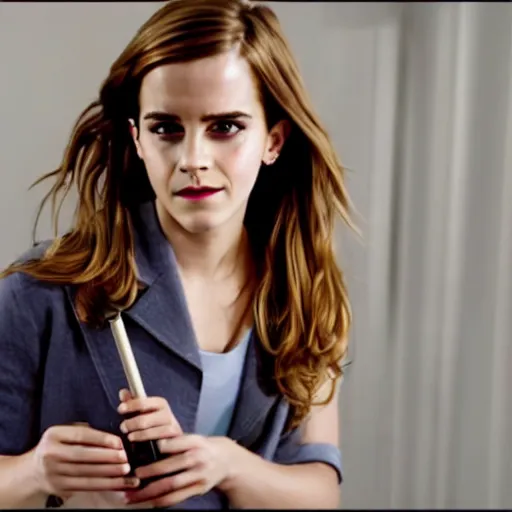 Prompt: Emma Watson opening mail that contains a pipe bomb,hyperrealistic, 8k UHD, studio photography, high quality, high detail, stunning lighting