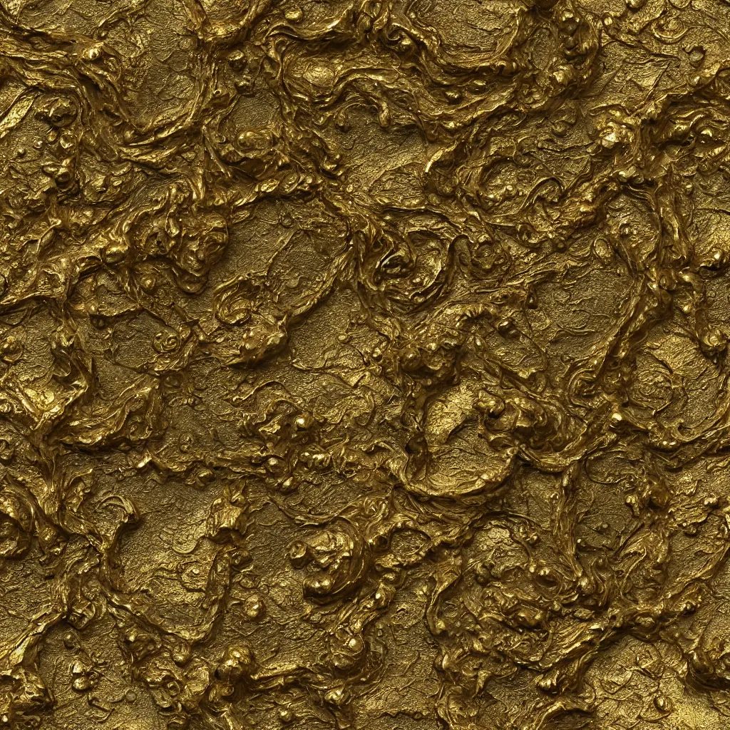 Image similar to seamless tileable texture of damaged metal gold, realistic, very detailed, beautiful, intricate details, sharp focus, substance designer, substance render, substance painter, marmoset, unreal engine, octane render