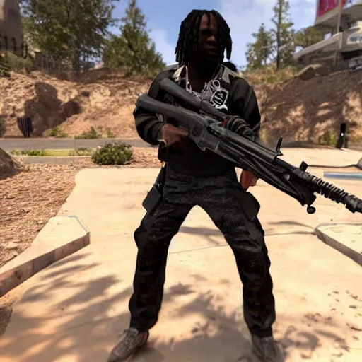Image similar to Chief Keef in Call of duty war zone 4K quality super realistic