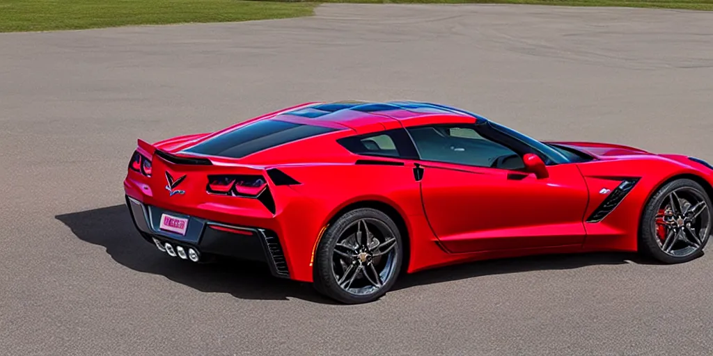 Image similar to chevrolet corvette stingray coupe z 5 1 2 lt, in red and white