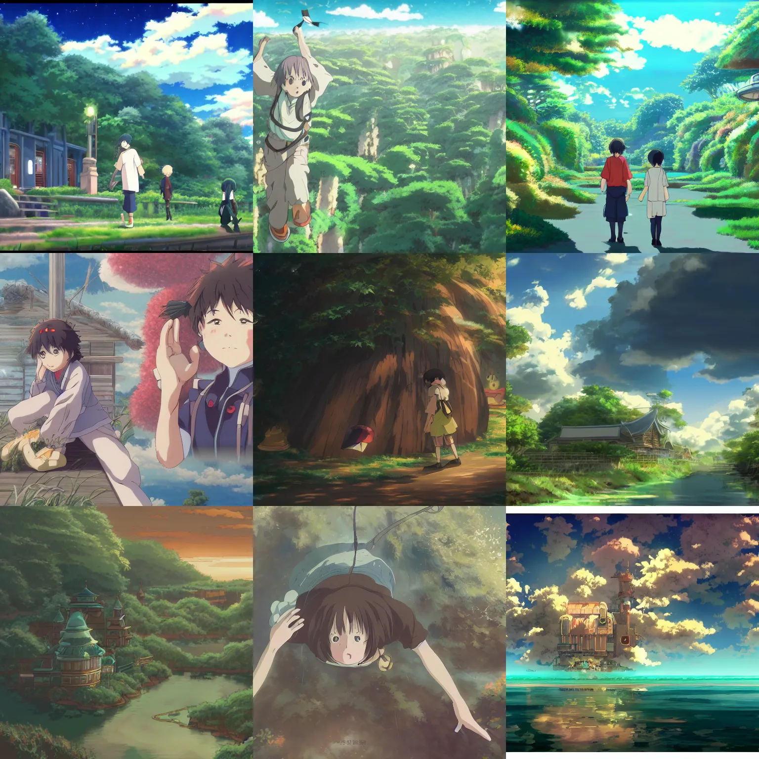 Prompt: screenshot of anime, cinematic, highly detailed, style of studio Ghibli, trending on pixiv, 4k