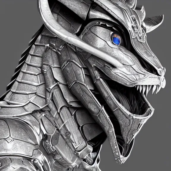 Image similar to detailed bust shot of a gigantic goddess elegant beautiful stunning anthropomorphic hot robot mecha female dragon, eating a spaceship whole, with sleek silver metal armor and cat ears, OLED visor over eyes, micro art, prey, vore, digital art, mawshot, dragon vore, dragon maw, furry art, high quality, 8k 3D realistic, macro art, micro art, Furaffinity, Deviantart, Eka's Portal, G6