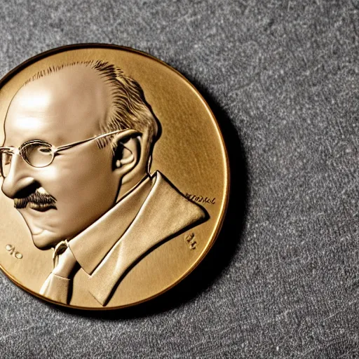Prompt: A photograph of a delicious chocolate coin that is engraved with a portrait of 1975 leon redbone, highly detailed, close-up product photo, depth of field, sharp focus