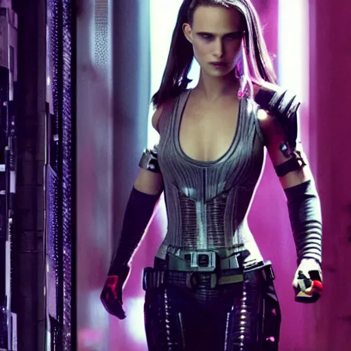 Image similar to Cyberpunk Natalie Portman