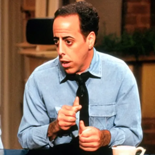 Prompt: jerry Seinfeld smoking weed res eyes.