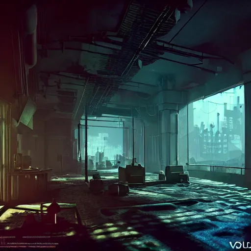 Image similar to inside an atompunk city, highly detailed, 4k, HDR, award-winning, octane render, trending on artstation, volumetric lighting