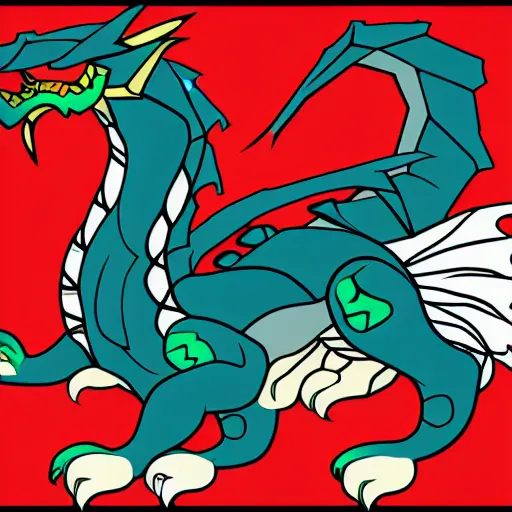 Image similar to vector art of welsh dragon and panda mixed, intercrossed, chimera, adobe illustrator