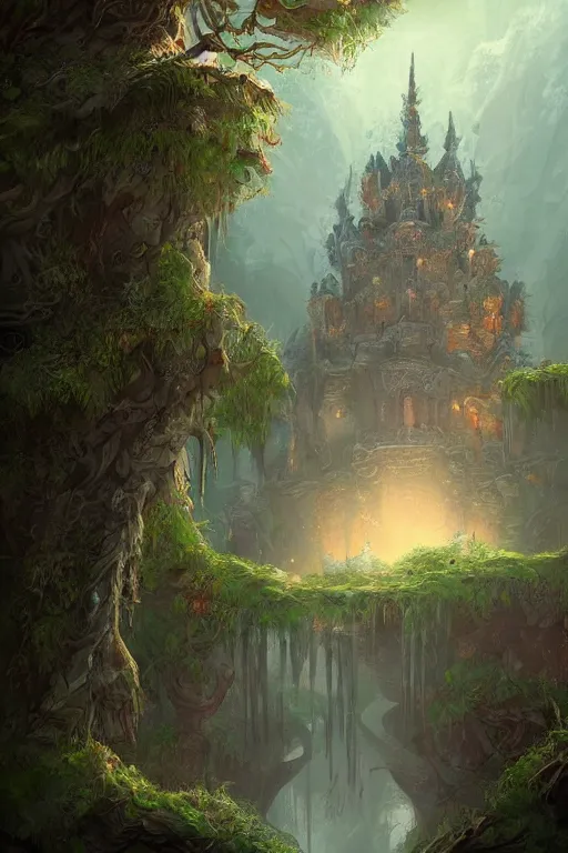 Image similar to !dream Forest Temple ,Castle, fortress Artstation