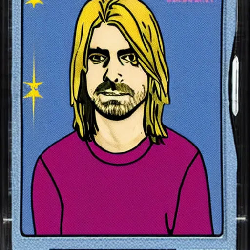 Prompt: Kurt Cobain on a Pokémon card-n 9