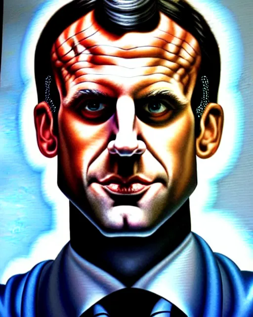 Image similar to hyperrealistic mixed media painting of Emmanuel Macron looks like Superman, marvel, heroic pose, stunning 3d render inspired art by P. Craig Russell and Barry Windsor-Smith + perfect facial symmetry + dim volumetric lighting, 8k octane beautifully detailed render, post-processing, extremely hyperdetailed, intricate, epic composition, grim yet sparkling atmosphere, cinematic lighting + masterpiece, trending on artstation, very very detailed, masterpiece, stunning