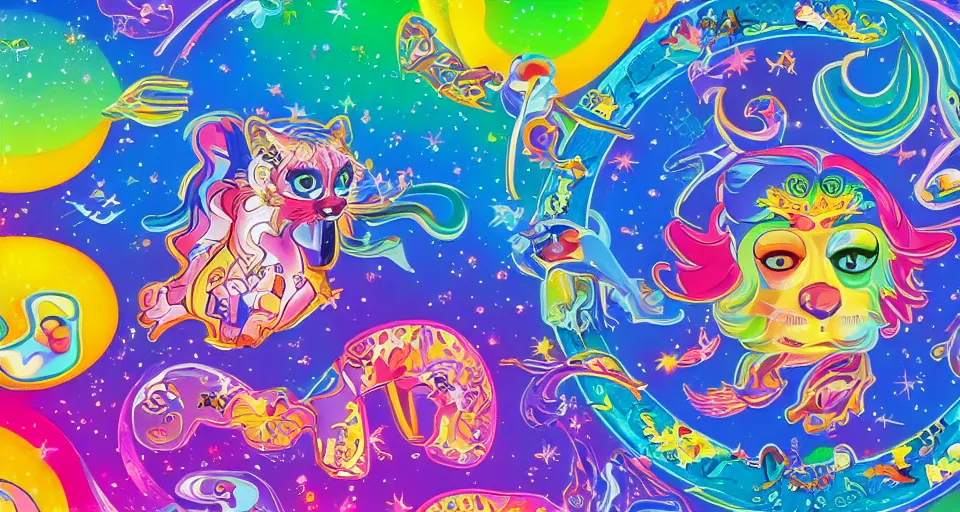 Image similar to the two complementary forces that make up all aspects and phenomena of life, by Lisa Frank,