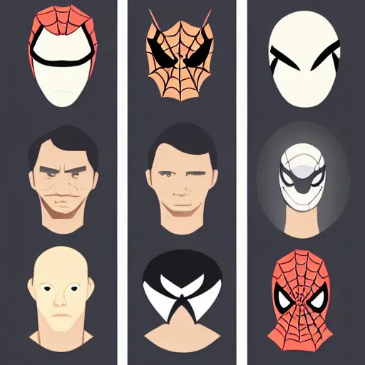 Image similar to face icon vector minimalist spiderman tomine, adrian